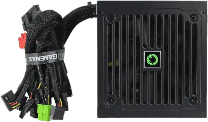 Gamemax GE-700 ECO Gamer 700W Power Supply, 80 Plus Efficiency, Active PFC, ATX Form Factor, 120mm Silent Fan, Black Mesh Cables