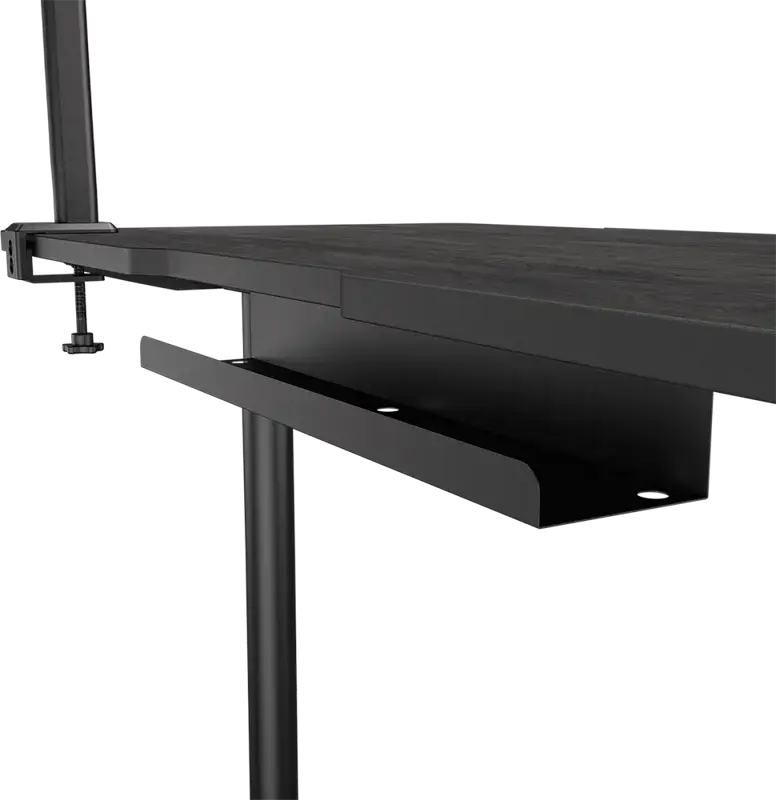Birou Gaming Electric Cougar E-Odyssey CGR-E-ODYSSEY150, Reglaj Înălțime Dual Motor 730-1180mm, Blat Lemn 150cm, Pegboard și Compartimente, Negru