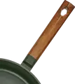 RESTO SADR Non-Stick Frying Pan with Wood-Effect Ergonomic Handle, Induction Compatible Patterned Silver Base, 28cm