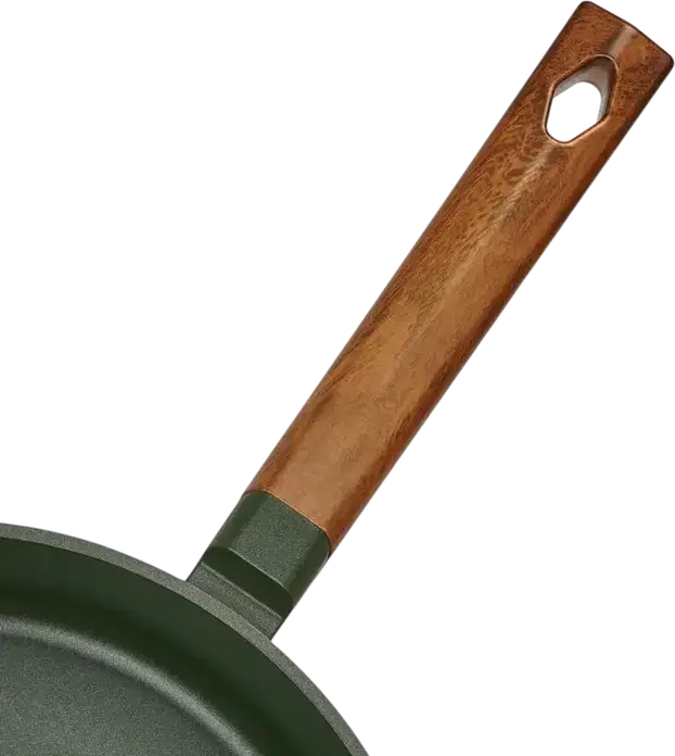 RESTO SADR Non-Stick Frying Pan with Wood-Effect Ergonomic Handle, Induction Compatible Patterned Silver Base, 28cm
