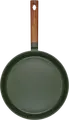 RESTO SADR Non-Stick Frying Pan with Wood-Effect Ergonomic Handle, Induction Compatible Patterned Silver Base, 28cm