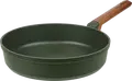 RESTO SADR Non-Stick Frying Pan with Wood-Effect Ergonomic Handle, Induction Compatible Patterned Silver Base, 28cm