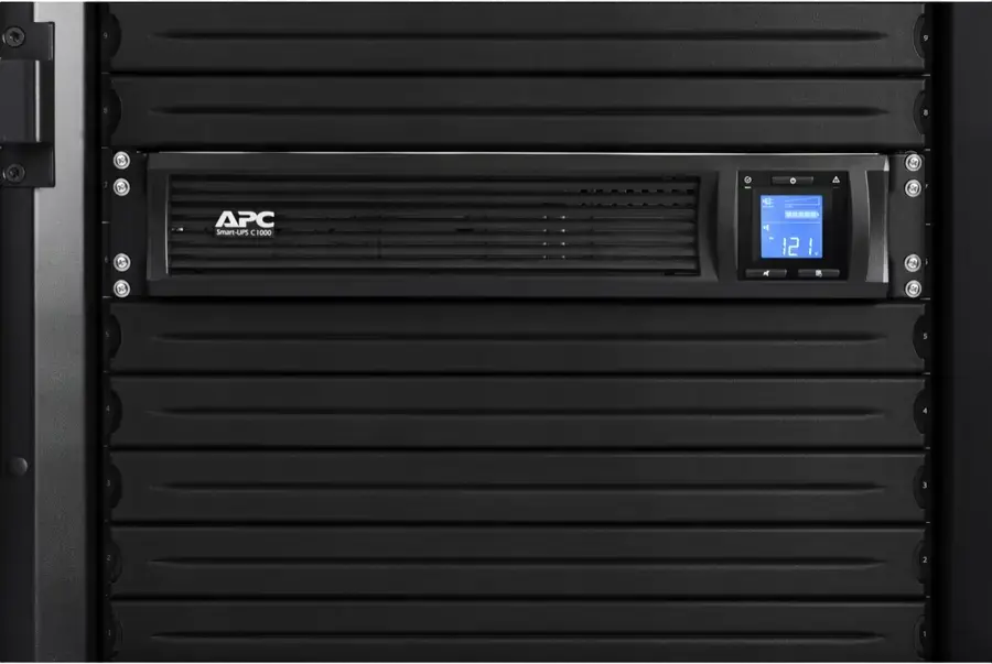 APC Smart-UPS C SMC1000I-2UC UPS Line-Interactive 1000VA/600W, Undă Sinusoidală Pură, Rackmount 2U, AVR, Ecran LCD, 4 prize IEC C13, Negru