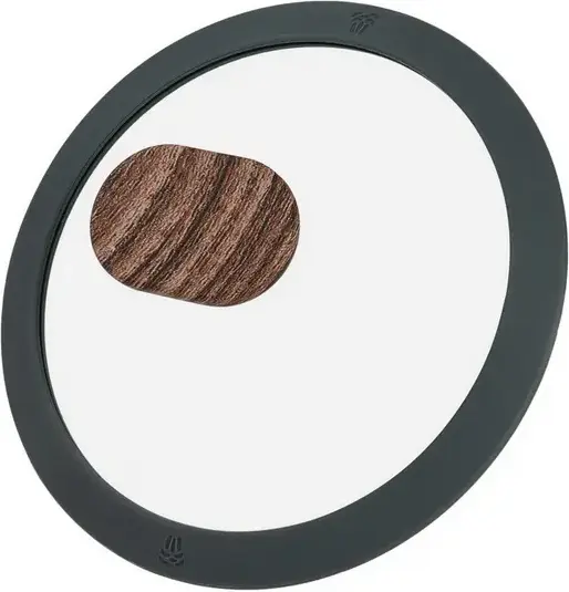 Resto 93900 Ran Saucepan with Glass Lid, 1.3L, 16cm Aluminum Non-Stick Pot, Pfluon Cookmark Coating, Induction Compatible, Wood-Grain Handle, Black
