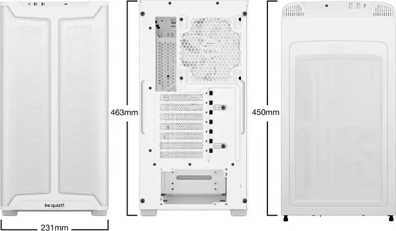 be quiet! Pure Base 501 DX Midi-Tower Case White, ATX/M-ATX/Mini-ITX, Tempered Glass, 3x 140mm PWM Fans, ARGB Lighting, USB-C 3.2 Gen 2, BGW77