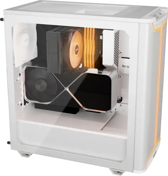 be quiet! Pure Base 501 DX Midi-Tower Case White, ATX/M-ATX/Mini-ITX, Tempered Glass, 3x 140mm PWM Fans, ARGB Lighting, USB-C 3.2 Gen 2, BGW77