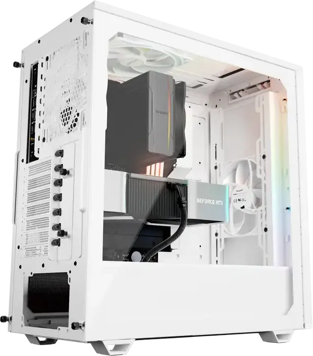 be quiet! Pure Base 501 DX Midi-Tower Case White, ATX/M-ATX/Mini-ITX, Tempered Glass, 3x 140mm PWM Fans, ARGB Lighting, USB-C 3.2 Gen 2, BGW77
