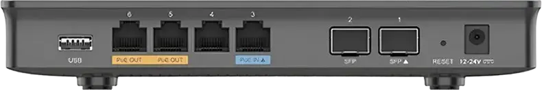 Grandstream GWN7002 Multi-WAN Gigabit VPN Router, 4x GbE RJ45, 2x SFP Ports, PoE Input/Output, DPI Traffic Management, Embedded Controller for 150 APs