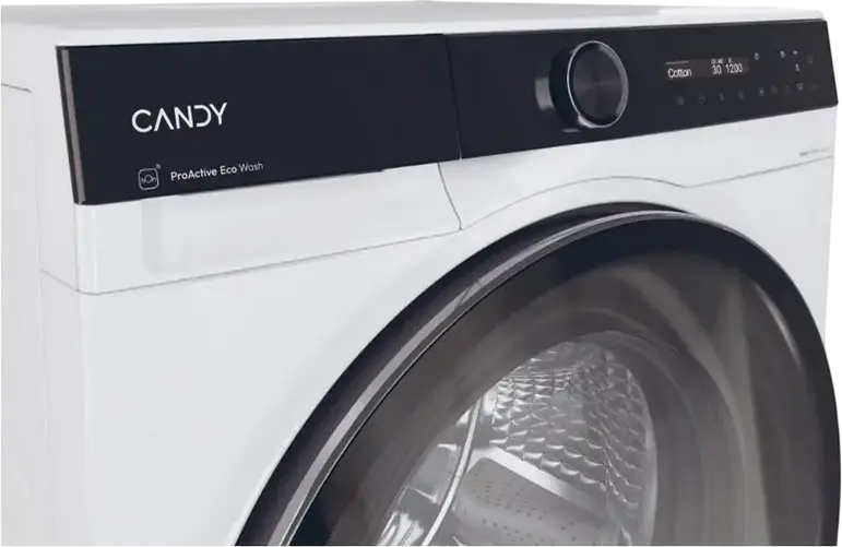 Candy BS 410B10-S ProWash 700 Front-Loading Washing Machine, 10kg, 1400 RPM, Inverter Motor, Class A, hOn Wi-Fi, Steam, White/Black, 60x68x85 cm