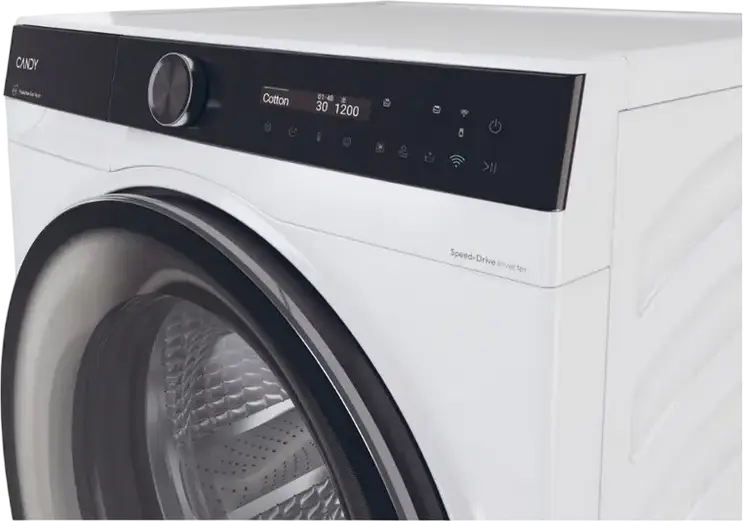 Candy BS 410B10-S ProWash 700 Front-Loading Washing Machine, 10kg, 1400 RPM, Inverter Motor, Class A, hOn Wi-Fi, Steam, White/Black, 60x68x85 cm