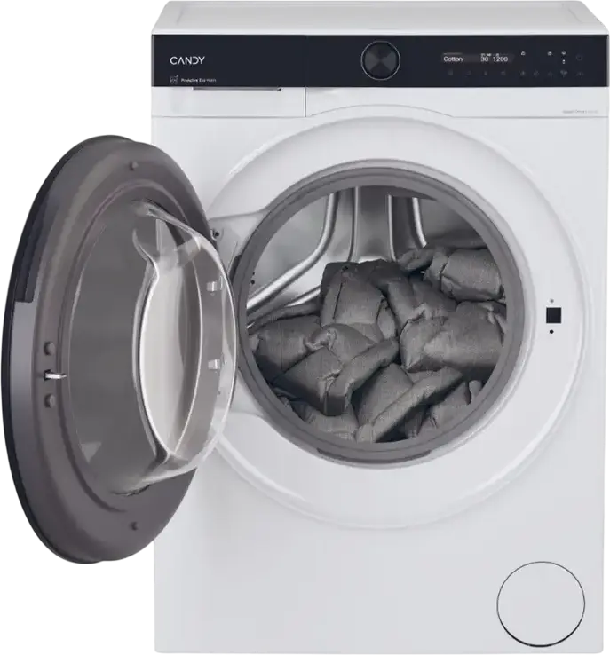 Candy BS 410B10-S ProWash 700 Front-Loading Washing Machine, 10kg, 1400 RPM, Inverter Motor, Class A, hOn Wi-Fi, Steam, White/Black, 60x68x85 cm