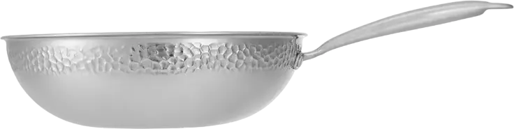 Resto Crater Wok 95004, 28 cm Tri-ply Stainless Steel Pan, Hammered Exterior, Induction Compatible Cookware, Ergonomic Handle, PTFE Free