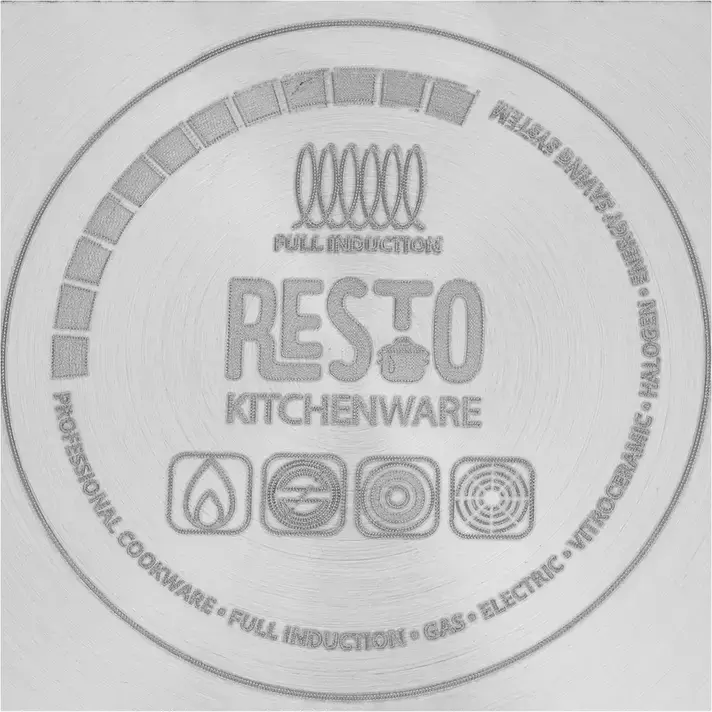 Resto Crater Wok 95004, 28 cm Tri-ply Stainless Steel Pan, Hammered Exterior, Induction Compatible Cookware, Ergonomic Handle, PTFE Free