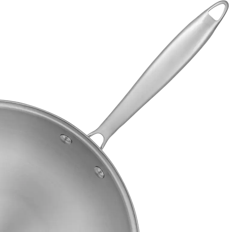 Resto Crater Wok 95004, 28 cm Tri-ply Stainless Steel Pan, Hammered Exterior, Induction Compatible Cookware, Ergonomic Handle, PTFE Free