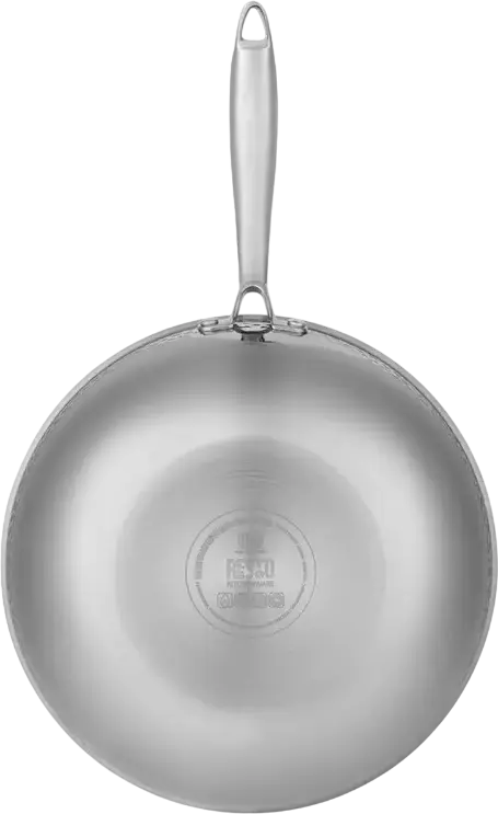 Resto Crater Wok 95004, 28 cm Tri-ply Stainless Steel Pan, Hammered Exterior, Induction Compatible Cookware, Ergonomic Handle, PTFE Free