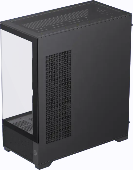 Игровой корпус Gamemax VISTA 2 AB Midi-Tower, закаленное стекло спереди и сбоку, поддержка E-ATX, ARGB вентиляторы, USB-C, PWM хаб, Цвет: Черный
