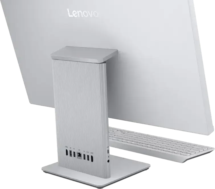 PC All-in-One Lenovo IdeaCentre AIO 27IRH9, Intel Core 9 270H, 32GB RAM DDR5, SSD 1TB, Ecran 27" WQHD IPS, Cloud Grey, Aluminiu și Plastic, Fără SO