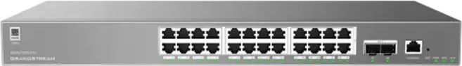 Управляемый сетевой коммутатор Grandstream GWN7803 Pro Enterprise L2++, 24 порта Gigabit PoE+ (802.3af/at), 2x 10Gbps SFP+, поддержка RPS, металлический корпус