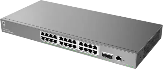 24-port 10/100/1000Mbps L2++ Managed Switch Grandstream "GWN7803 Pro", 2xSFP+, Console Port, RPS