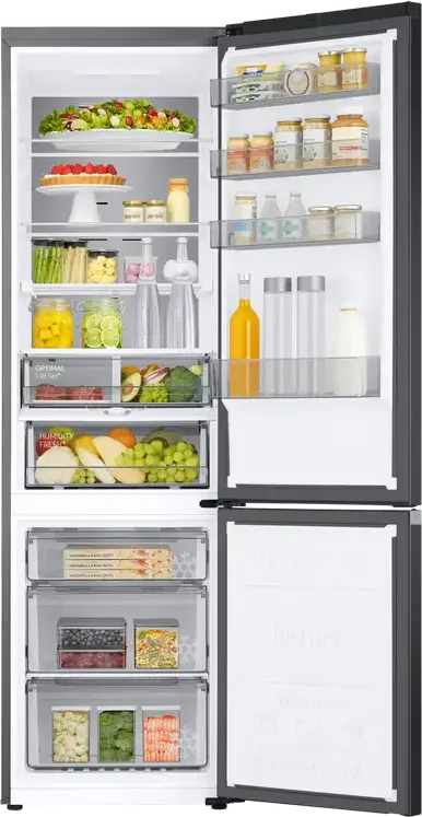 Samsung RB38C774DB1 Free-standing Combi Refrigerator, No Frost, Digital Inverter, SpaceMax, 390L Net Volume, SmartThings Wi-Fi, Color: Black, 59.5x203x65.8 cm