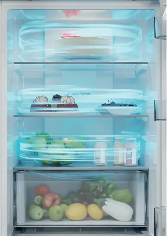 Candy ECNBQT3518E Fresco 400 Built-in Combi Refrigerator, Total No Frost, 251L Capacity, hOn Smart Control, Circle Fresh, White, 177.2x54x55 cm