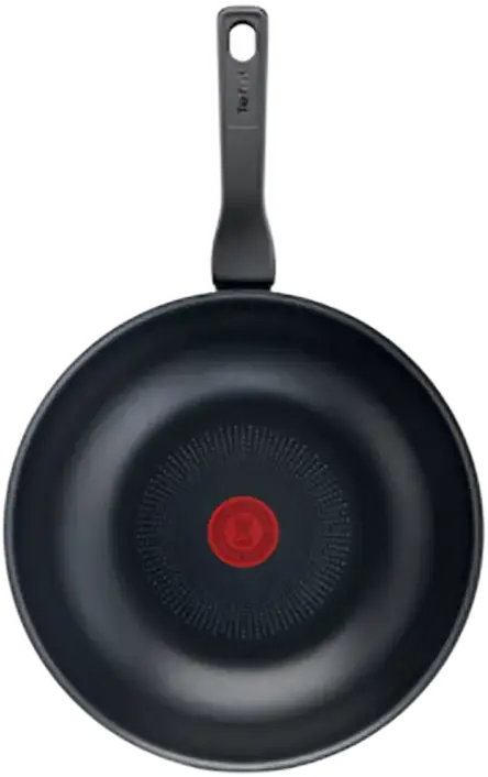 Tefal XL Intense Wok Pan C3841953, 28 cm, 3.6L, Titanium 2X Non-Stick Coating, Diffusion+ Thick Base with Thermo-Signal, Aluminium, Black