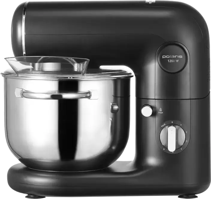 Polaris PKM1206 Planetary Kitchen Machine, 1200W, 5L Stainless Steel Bowl, 6 Speeds + Pulse, with Meat Grinder, Blender and Vegetable Slicer