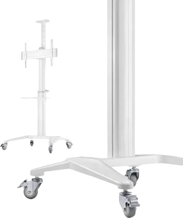 Gembird TVS-70T-02 Mobile TV Floor Stand on Wheels for 37-70 inch Screens, VESA up to 600x400mm, Max Load 70kg, Tilt +5°/-12°, Swivel 90°, White