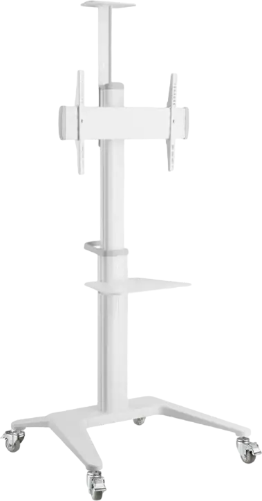 Gembird TVS-70T-02 Mobile TV Floor Stand on Wheels for 37-70 inch Screens, VESA up to 600x400mm, Max Load 70kg, Tilt +5°/-12°, Swivel 90°, White