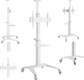Gembird TVS-70T-02 Mobile TV Floor Stand on Wheels for 37-70 inch Screens, VESA up to 600x400mm, Max Load 70kg, Tilt +5°/-12°, Swivel 90°, White