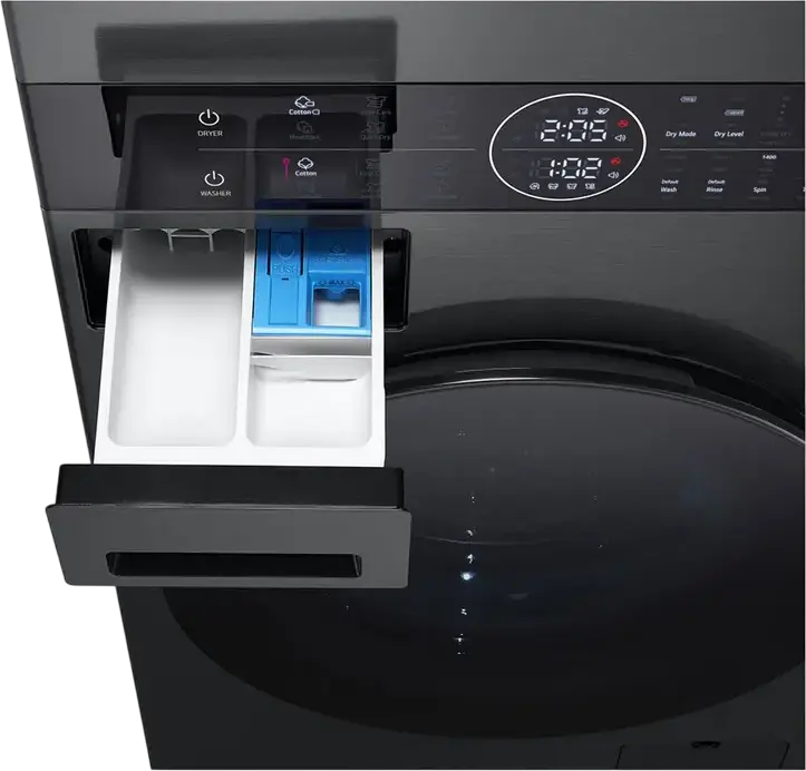 Стирально-сушильная машина LG WashTower WT1210BBF, 12кг/10кг, AI DD, TurboWash 360, Dual Inverter Heat Pump, ThinQ, Center Control, Черный