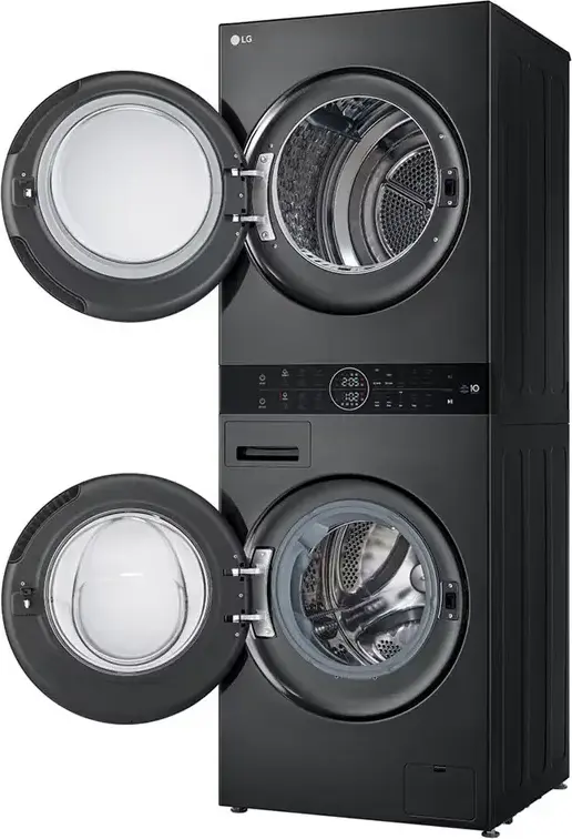Стирально-сушильная машина LG WashTower WT1210BBF, 12кг/10кг, AI DD, TurboWash 360, Dual Inverter Heat Pump, ThinQ, Center Control, Черный