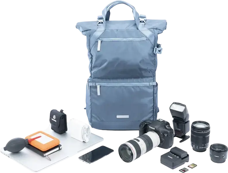 Vanguard VEO FLEX 47M Urban Camera Backpack, Nylon Water-Resistant Photo Bag for Mirrorless/CSC Cameras, Drone & Gimbal, 15" Laptop & 9.7" Tablet Pocket