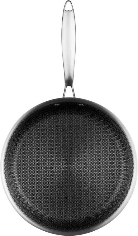 Ardesto AR0728BS Black Mars Avior Triply Stainless Steel Fry Pan, 28 cm, PFLUON Non-Stick Coating, Induction Compatible, Satin Polished Finish