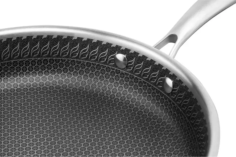Ardesto AR0728BS Black Mars Avior Triply Stainless Steel Fry Pan, 28 cm, PFLUON Non-Stick Coating, Induction Compatible, Satin Polished Finish