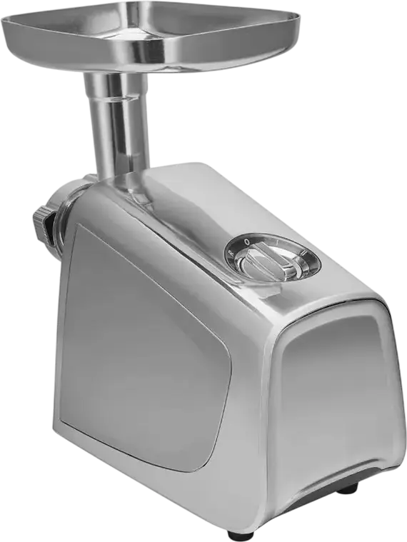 Robot de tocătit carne electric Polaris PMG 2294, 2200W, Carcasă Inox, Capacitate 2.5 kg/min, Funcție Reverse, 3 Discuri, Accesorii pentru Cârnați și Legume