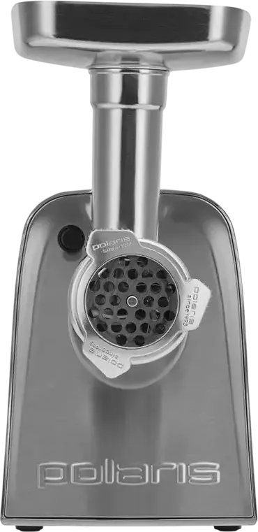 Robot de tocătit carne electric Polaris PMG 2294, 2200W, Carcasă Inox, Capacitate 2.5 kg/min, Funcție Reverse, 3 Discuri, Accesorii pentru Cârnați și Legume