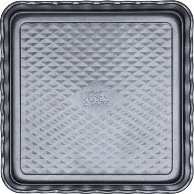 Resto 96115 NORMA Square Baking Tray, Carbon Steel Cake Pan with Wavy Bottom Texture, Grey, 25.5 x 25.5 x 5 cm, Dishwasher Safe