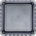 Resto 96115 NORMA Square Baking Tray, Carbon Steel Cake Pan with Wavy Bottom Texture, Grey, 25.5 x 25.5 x 5 cm, Dishwasher Safe