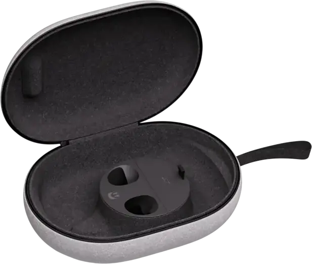 Hard Carrying Case for Meta Quest 2 VR Headset, Felt Fabric Shell with Molded Foam Padding, Fits Elite Strap and Controllers, Light Grey, 211x127x346mm
