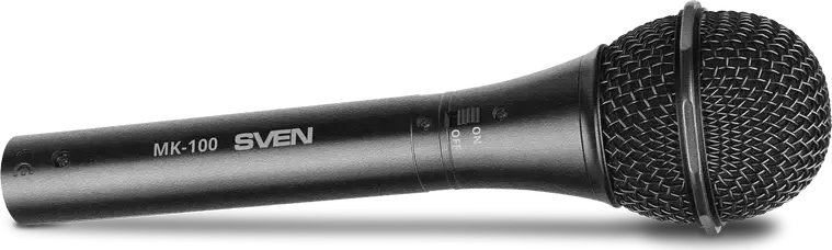 SVEN MK-100 Dynamic Cardioid Microphone, Metal Casing, Wired XLR to 6.3mm Jack with 4m Cable and Adapter, On/Off Switch for Karaoke, Vocals and Studio