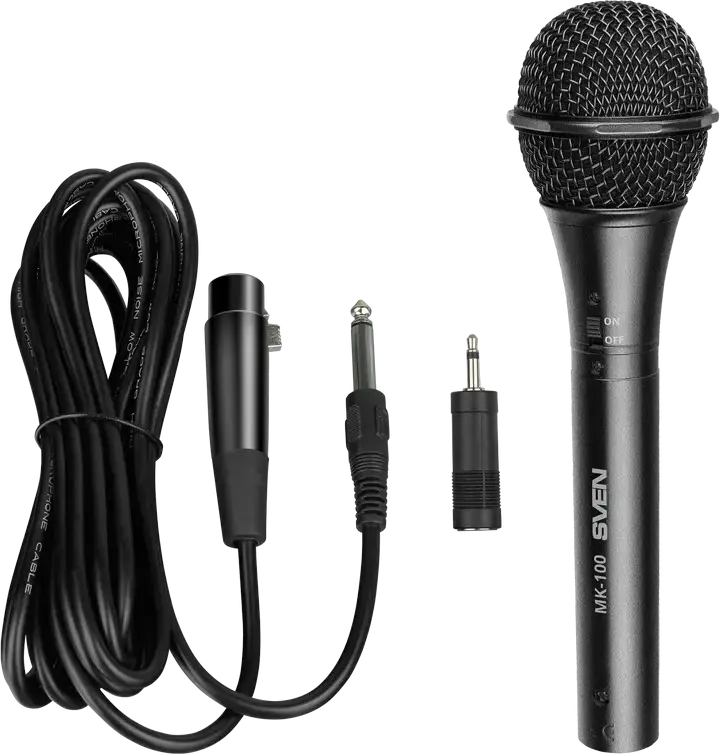 Microfon Karaoke SVEN MK-100, Cu fir, Negru