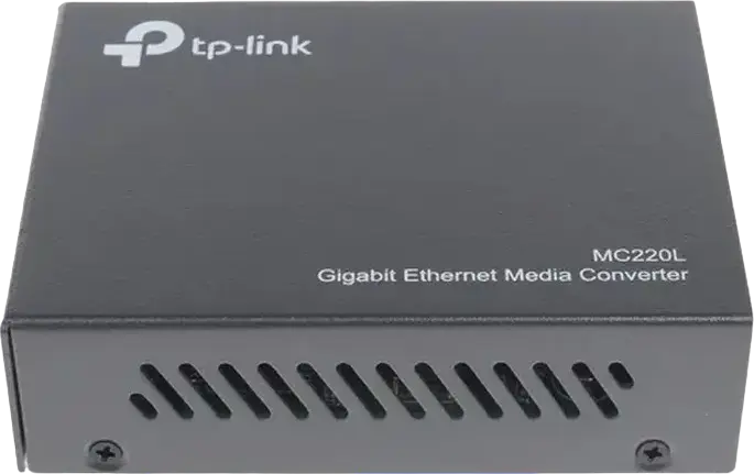 Гигабитный медиаконвертер TP-Link MC220L, 1 порт RJ45 1000М и 1 слот SFP Gigabit, Link Fault Passthrough, металлический корпус, темно-серый
