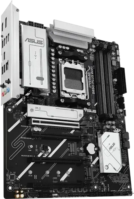 Placa de bază ASUS PRIME B850-PLUS WIFI AM5 ATX pentru AMD Ryzen 9000/8000/7000, DDR5 8000+ MT/s, PCIe 5.0 x16, 3 sloturi M.2, Wi-Fi 6E, Bluetooth 5.3, LAN 2.5Gb