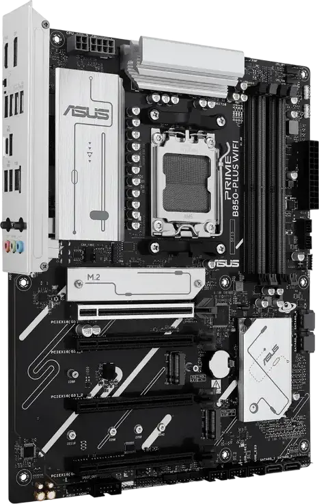 Placa de bază ASUS PRIME B850-PLUS WIFI AM5 ATX pentru AMD Ryzen 9000/8000/7000, DDR5 8000+ MT/s, PCIe 5.0 x16, 3 sloturi M.2, Wi-Fi 6E, Bluetooth 5.3, LAN 2.5Gb