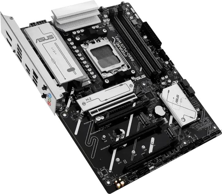 Placa de bază ASUS PRIME B850-PLUS WIFI AM5 ATX pentru AMD Ryzen 9000/8000/7000, DDR5 8000+ MT/s, PCIe 5.0 x16, 3 sloturi M.2, Wi-Fi 6E, Bluetooth 5.3, LAN 2.5Gb
