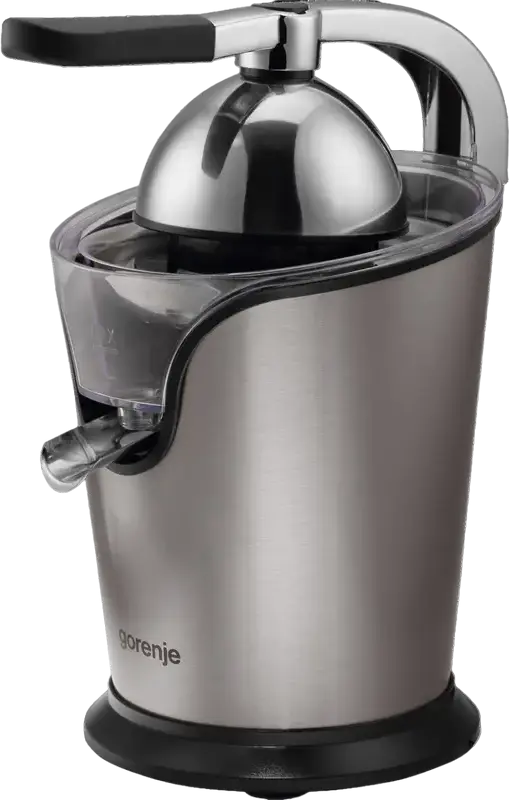 Sterasor de citrice Gorenje CJ100HE, Stoarcător de fructe 100W, Corp din Oțel Inoxidabil și Plastic, Sistem Anti-picurare, Mâner de Presare, 2 Conuri