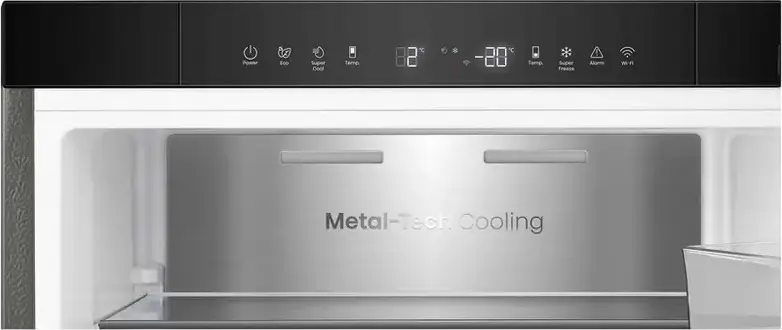 Frigider Combinat Hisense RB3K330SAIC, Total No Frost, 330L, Compresor Inverter, Metal-Tech Cooling, Wi-Fi ConnectLife, Oțel inoxidabil, 185cm