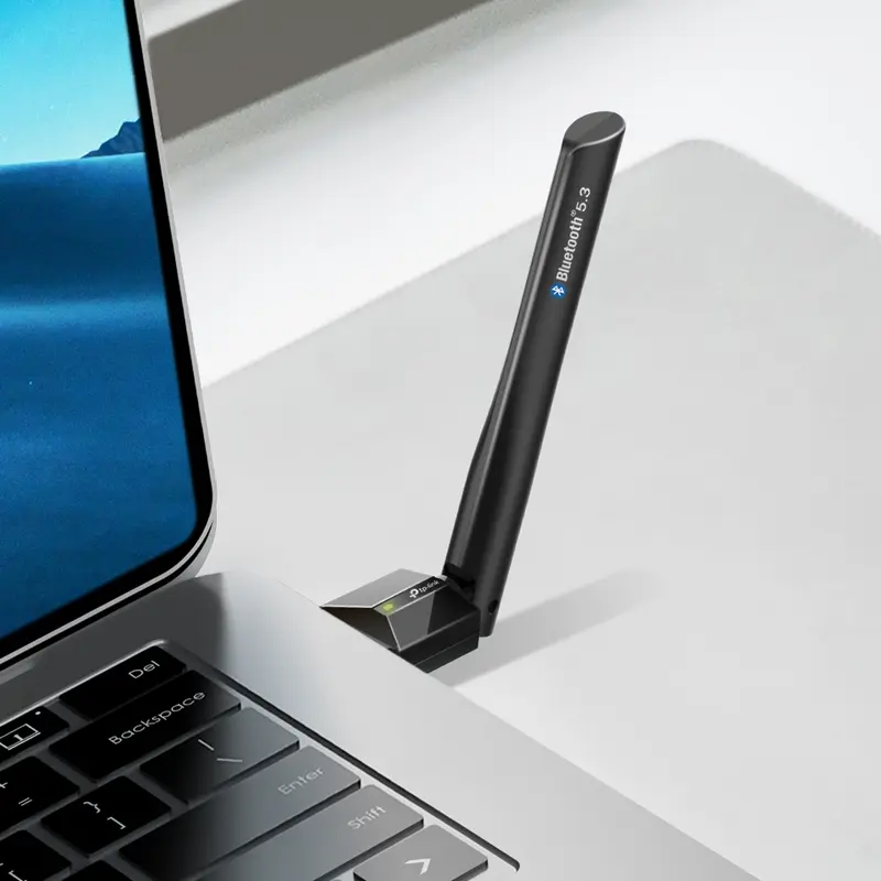 TP-Link UB500 Plus Bluetooth 5.3 USB Adapter, High-Gain 180° Adjustable External Antenna, Supports 7 Devices, Windows 7/8.1/10/11 Compatible Dongle