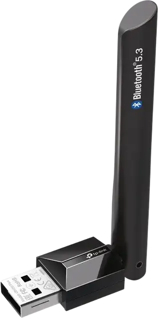 TP-Link UB500 Plus Bluetooth 5.3 USB Adapter, High-Gain 180° Adjustable External Antenna, Supports 7 Devices, Windows 7/8.1/10/11 Compatible Dongle